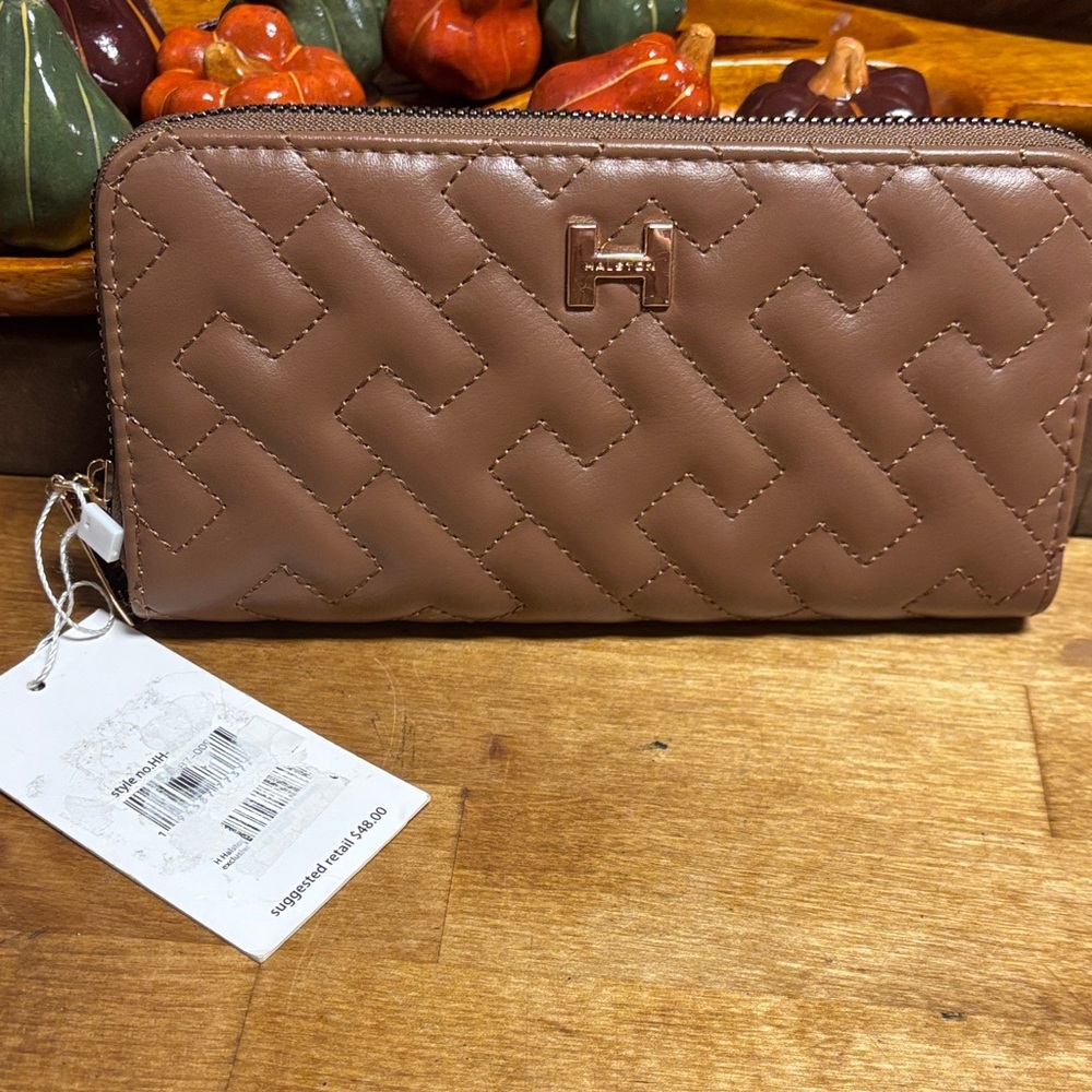 H by Halston Quilted Tan Wallet NWT